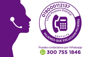 Línea de orientación y atención telefónica para las mujeres en Bogotá 01800112137 